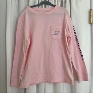vineyard vines boys size 6 front pocket long sleeve graphic tee 100% cotton
